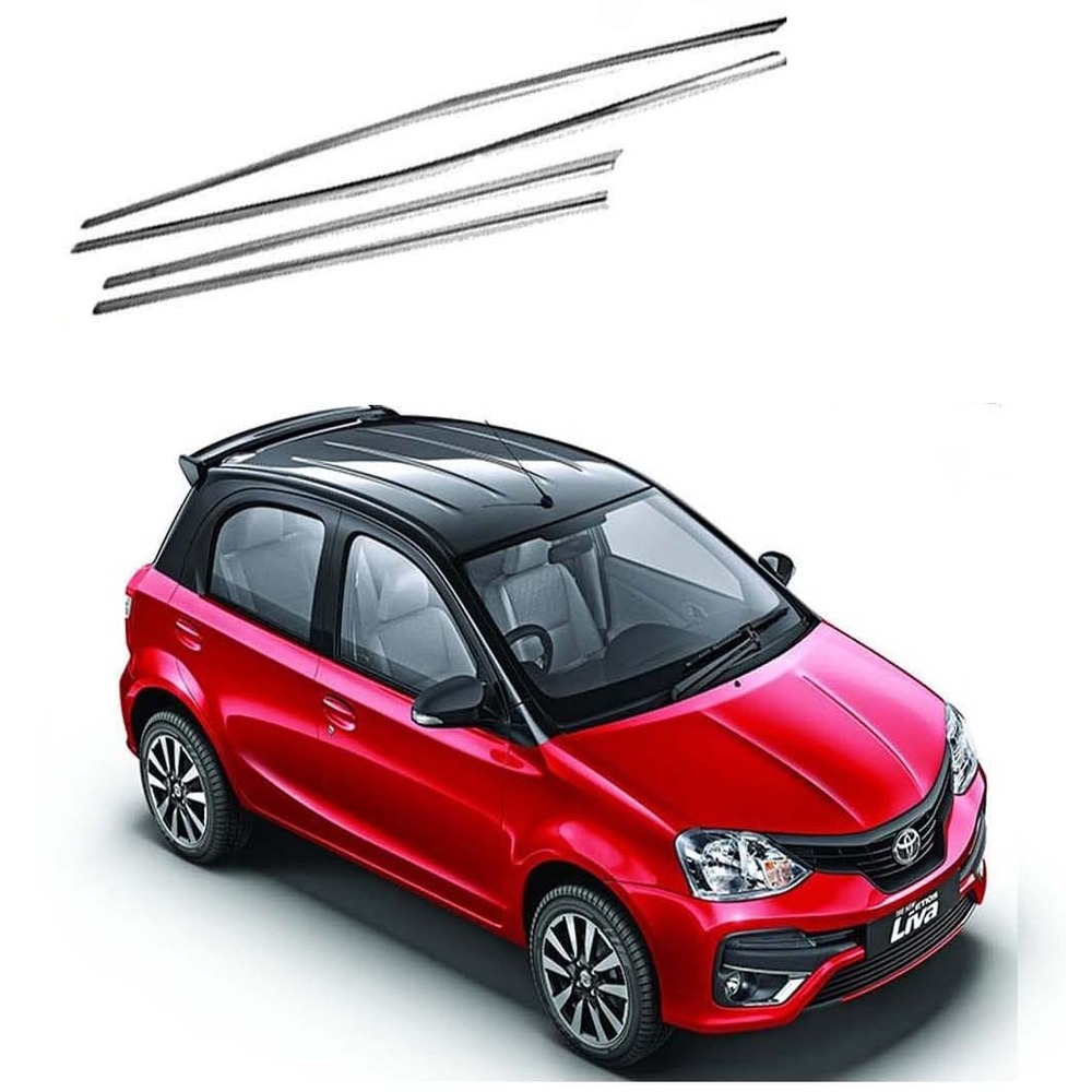 Window Lower Garnish Stainless Steel Chrome Finish Exterior for Etios Liva